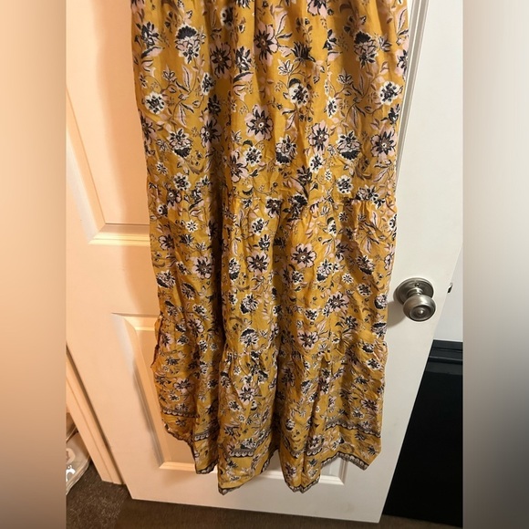 Evereve Collette floral spaghetti strap maxi  yellow adjustable straps sundress - Picture 6 of 11